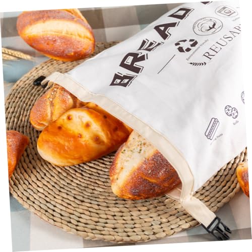 Bolsa de pan reusable grande de algodón orgánico resistente con hebilla 5