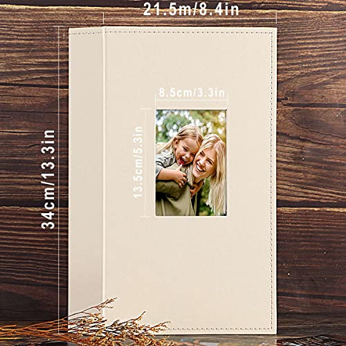Image of Ywlake Photo Album 4x6 300 Pockets, Leather Photo Albums Holds 300 Horizontal Only Pictures Beige