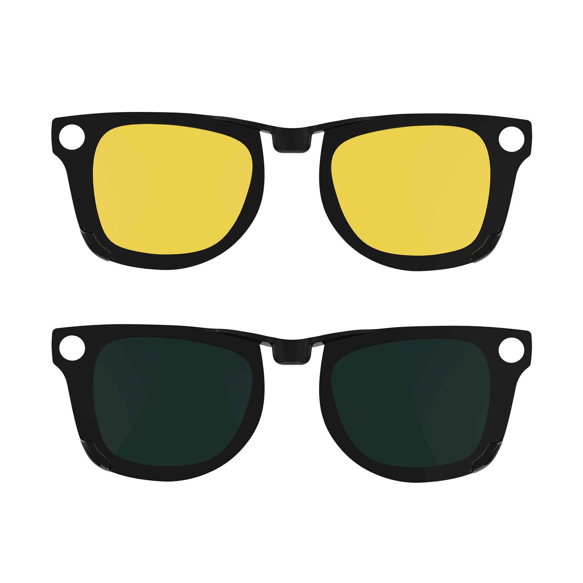 HIBLOKS 2Pcs Polarized Clip for Ray-Ban Meta Wayfarer RW4008 & Gen 2 RW4012 Large (53-22), Discoloration Clip-on Compatible with Meta Wayfarer Gen 2