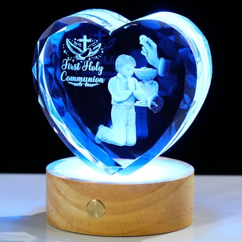 Statue de première communion symbole de foi en cristal gravé au laser