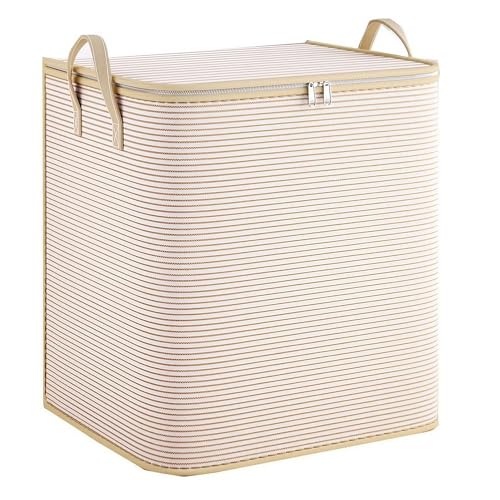 Organizer Armadio Salvaspazio con Coperchio, Scatole Trasloco In Plastica Pieghevole, Contenitori Sottoletto per Vestiti Cambio Stagione, Scatoloni Viaggio con Cerniera e Maniglie(Yellow,L 50 x W 40 x