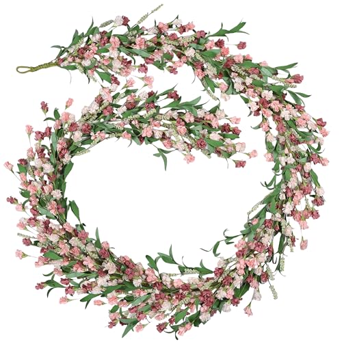 6ft Spring Summer Flower Garland, Artificial Floral Vine for Wall Backdrop Mantle...