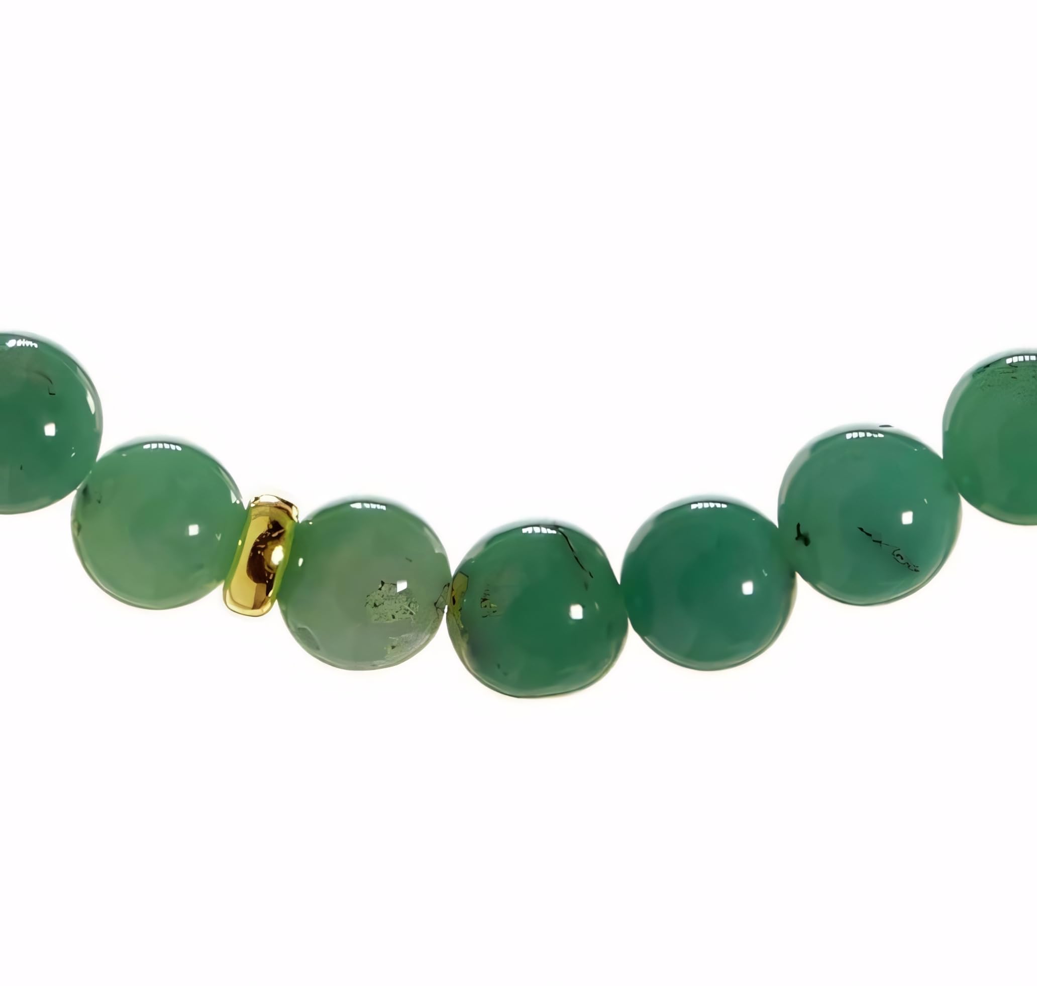 Chrysopras Armband - Edelstein-Armband - 925 Silber vergoldet - Perlenarmband