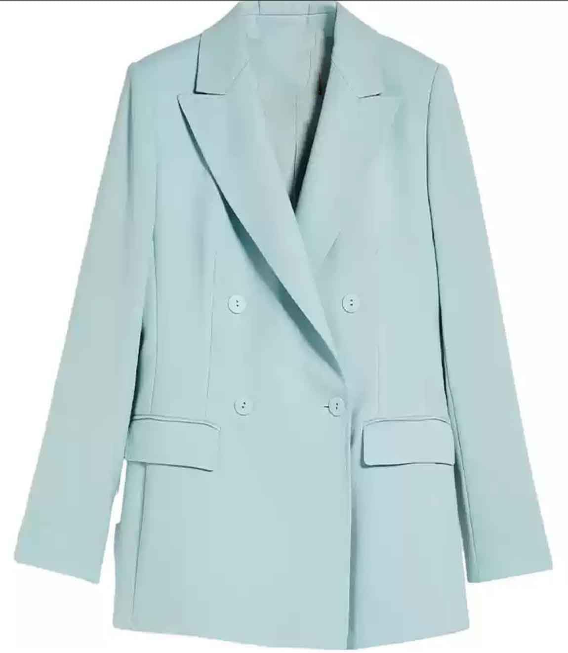 Women's Suit Casual Double Breasted Jacket and Pants Tailored Fit Outfit