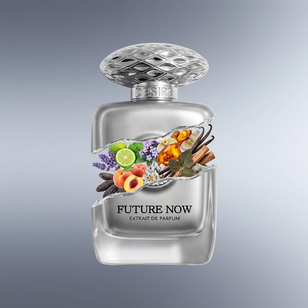 Auraa Desire Future Now Extrait De Perfume 100 ml – Ambery, Sweet and Woody Fragranza – Profumo per uomo e donna – Muschio, vaniglia, ambra e lavanda