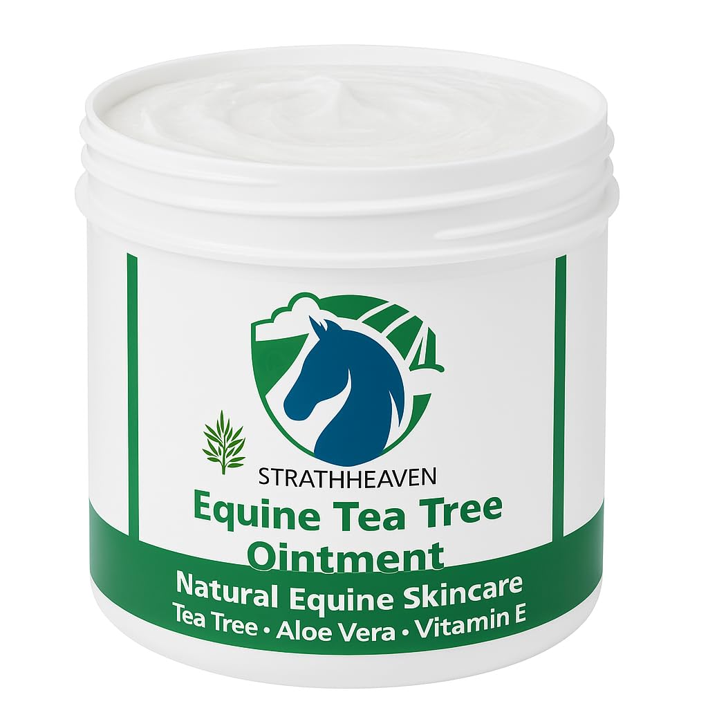 Strathheaven Equine Tea Tree Ointment – Natural Antiseptic Skin Balm with Tea Tree, Aloe Vera & Vitamin E – Soothes Irritation, Promotes Healing, Repels Insects – Natural Horse Skin Care