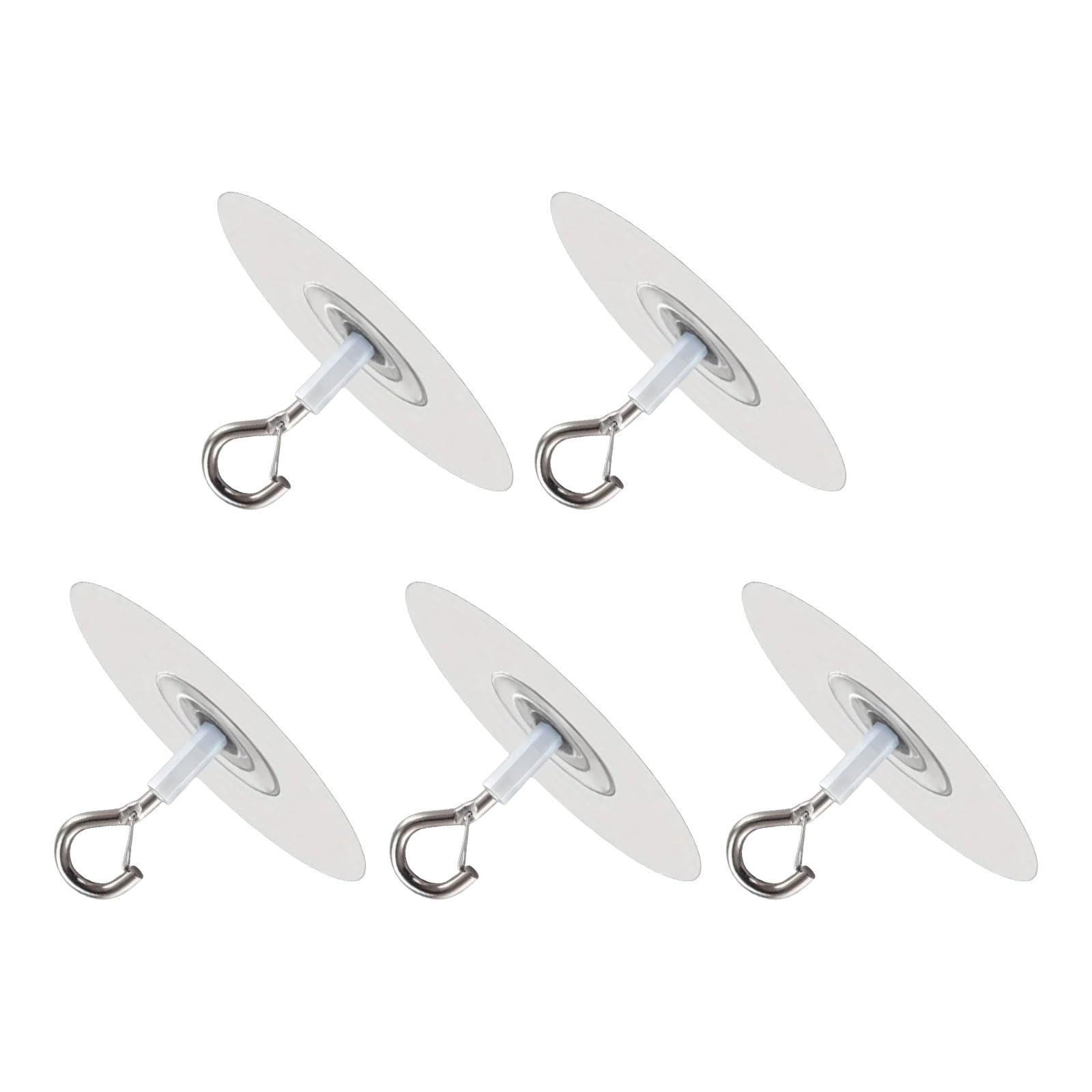 5 No-Drill Ceiling Hooks with Adhesive Backing for Securely Attaching Net Decor Multipurpose Indoor Use Multipurpose Hooks