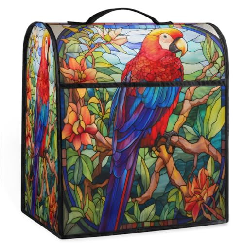 Coffee Maker Cover Glass Painting Parrot Kitchen Appliance Covers Small Appliance Covers Blender Cover Juicer Cover Dust Covers for Kitchen Appliances with Top Handle and Pockets,Washable,C783