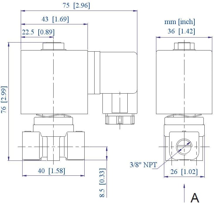 AceCrew Brass Solenoid Valve Viton 3/8 inch NPT 220VAC, 240VAC Normally Closed - flow control valve for fluid, gas, air