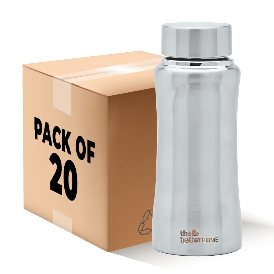 The Better Home Stainless Steel Water Bottle 500ml | Rust Proof, Light Weight & Durable 500ml Water Bottle | Stainless Steel Bottle For Kids & Adults | Steel Fridge Water Bottle (Pack of 20) (B0BQLZGNMB) Amazon Price History, Amazon Price Tracker