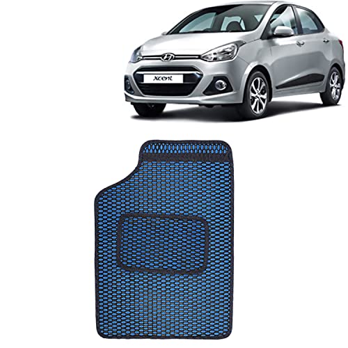 Image of Kingsway Dotted Design Car Floor Foot Mats Universal Fit for Hyundai Xcent, Model Year : 2013-2017, Water and Dustproof, Color Blue, Set of 5 Pieces