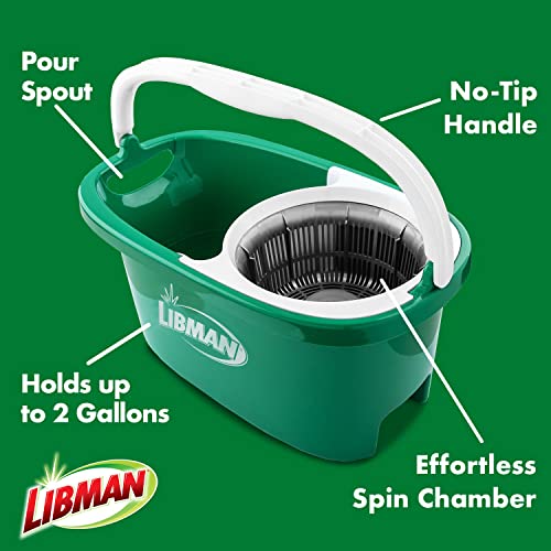 Libman Tornado Spin Mop System Plus 1 Refill Head – Total Mopping System Includes Heavy Duty Microfiber Head, Sturdy Handle, And 1 Extra Replacement Mophead. Safe On All Hard Surfaces #TOP3