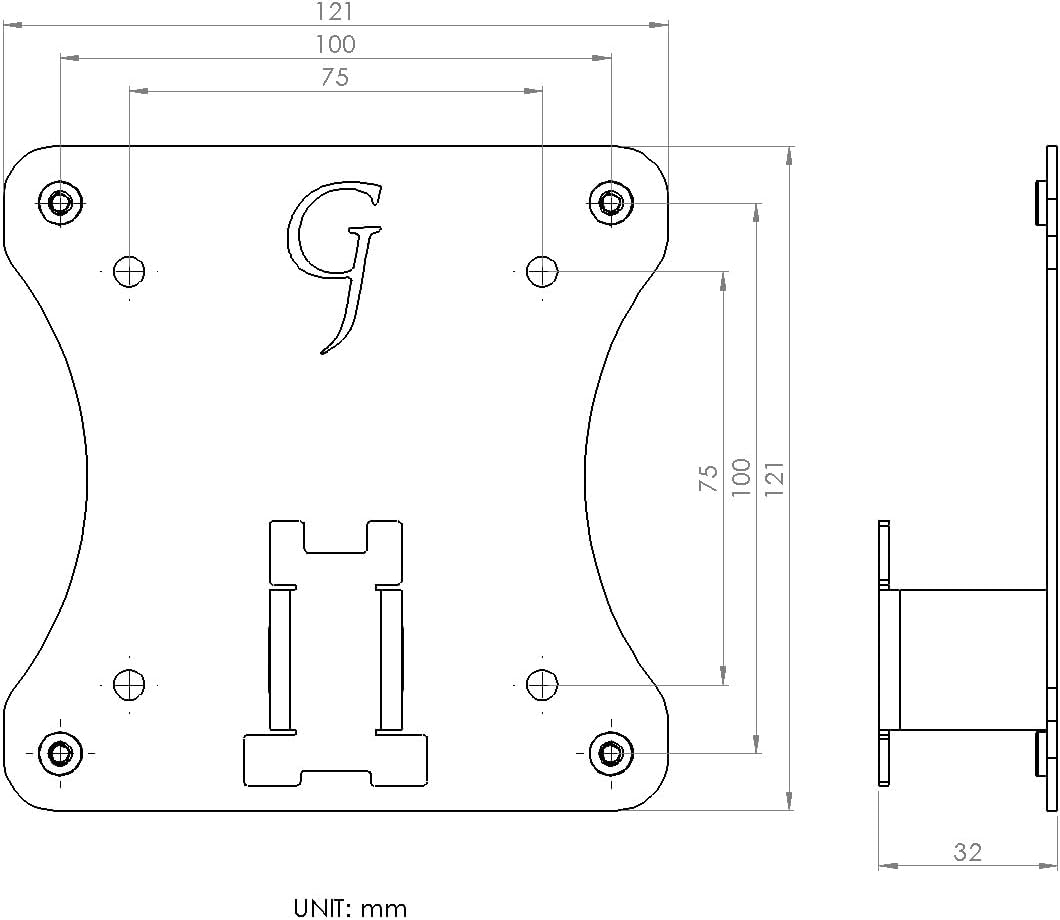 Gladiator Joe Monitor VESA Adapter Bracket Compatible with Acer Monitor Model SH242Y,SA242Y