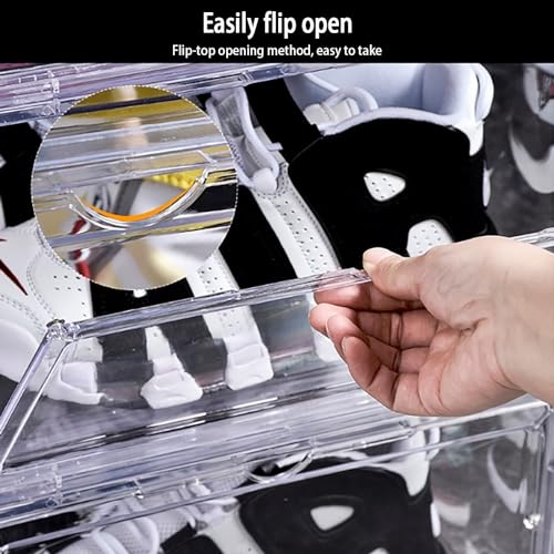 Organizador de zapatos transparente multicapa apilable que optimiza el espacio vertical en casa 8