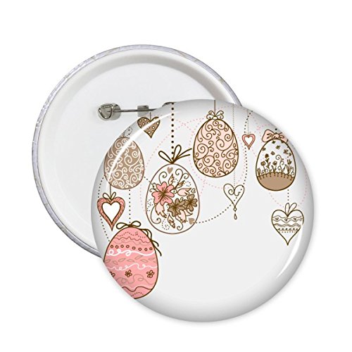 Pins Badge Bouton Oeuf de Pâques Rose Motif Culture Chrétienne DIYthinker Lot de 5 Pièces S