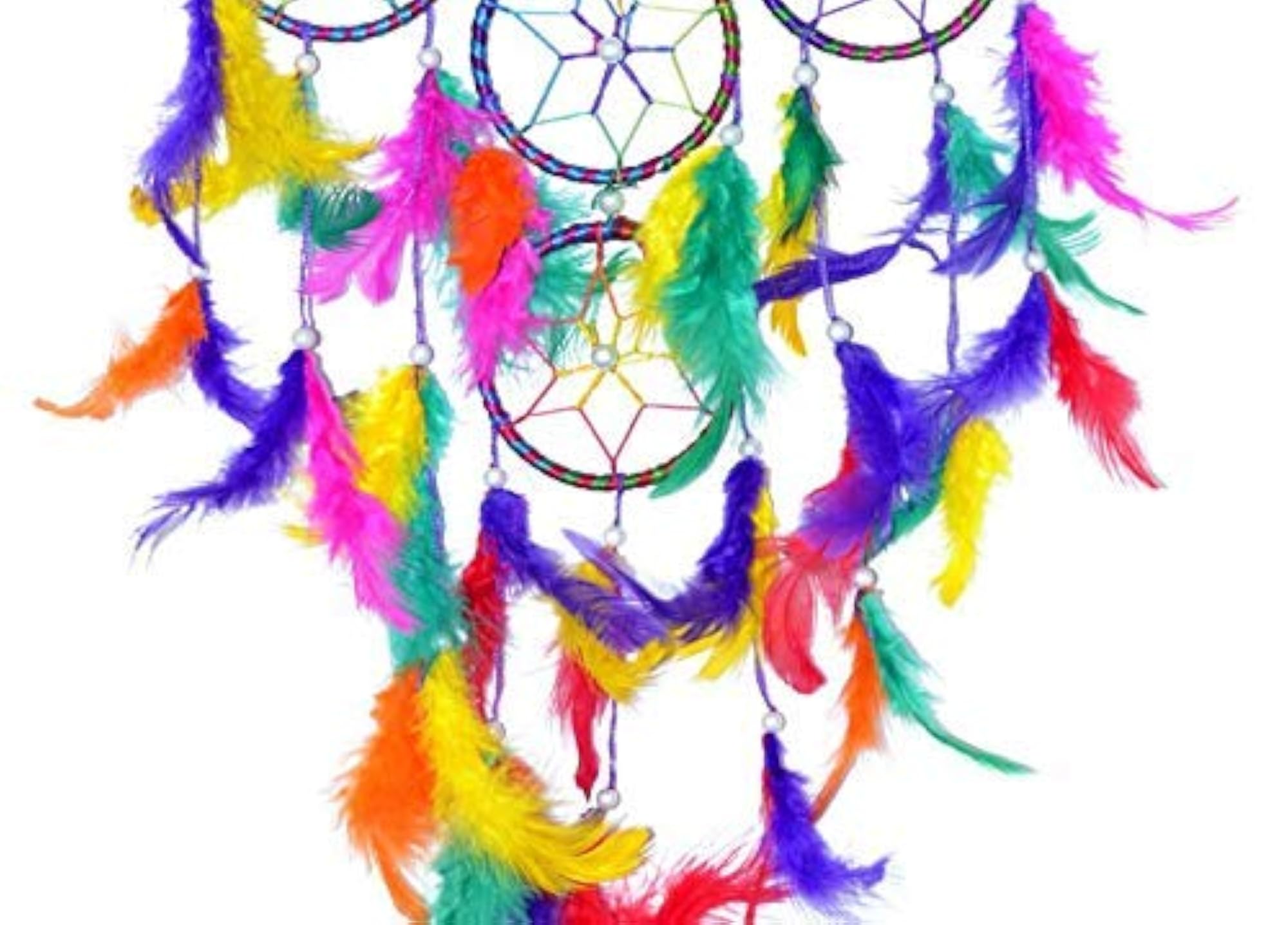 Dream Catcher 5 Rounds Multicolor Wall Hanging Combo, Pack of 2
