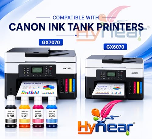 Image of GI-76 Refill Ink Bottle Suitable for GX3070, GX3072, GX4070 Printers (170ML X 1 Bottle /Black) Dye Based Ink