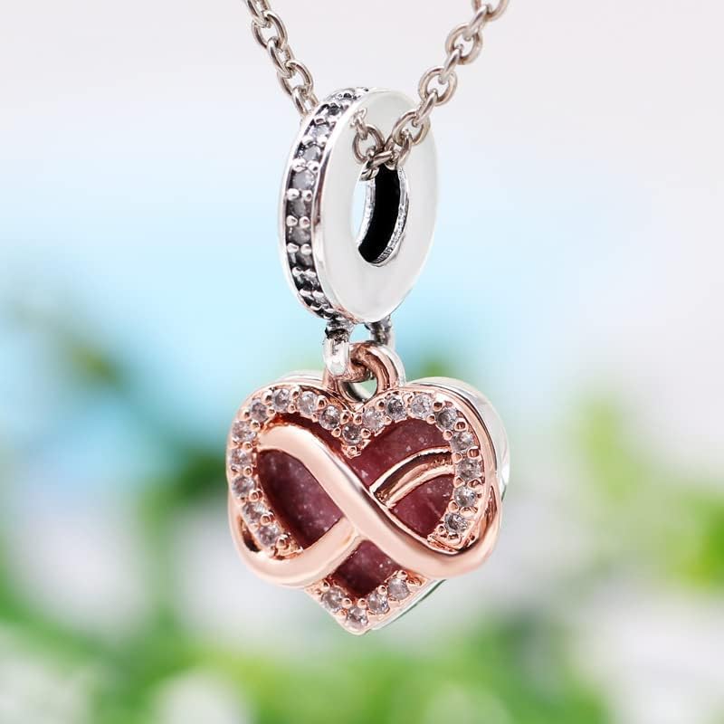 Sparkling Infinity Heart Family Dangle Charm 925 Sterling Silver Pendant,Jewelry Beads Gifts for Women Bracelet&Necklace A0042 - Image 7
