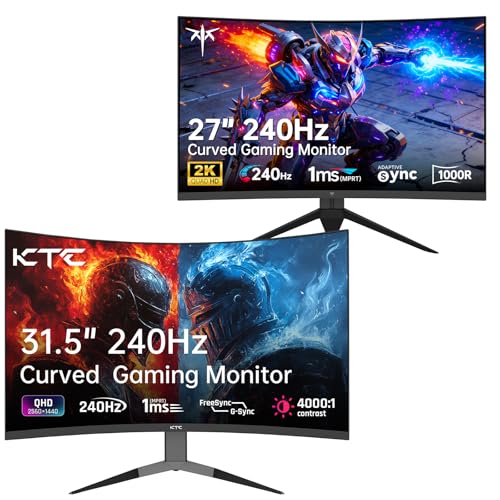 Image of KTC 1440P 240Hz Curved Gaming Monitor 2K QHD Computer Monitor H32S25E & H27S25E