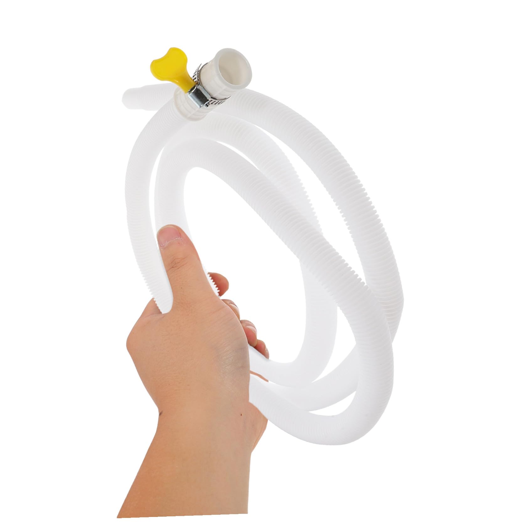 SHINEOFI 4 piezas Tubería Flexible para Desagüe de Aire Acondicionado y Lavadora Semi Automática Manguera Resistente con Abrazadera de Inoxidable Extensión de Metros para Drenaje