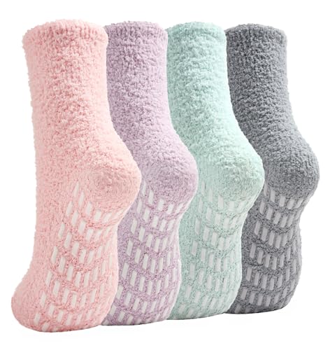 Image of Slipper Socks for Women Men Grip Hospital Socks with Grips Fuzzy Non Slip Warm Womens Gifts