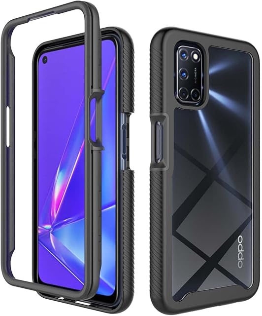 Liner Clear Case for OPPO A52 / OPPO A72 / OPPO A92, Military Grade Full Body Rugged Armor Case Cover, Heavy Duty Dropproof Shockproof Case for OPPO A52 / OPPO A72 / OPPO A92 - Black