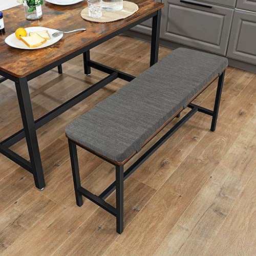 Baibu 40 Inch Metal Bench Cushion With Ties, Non-Slip Rectangle Bench Seat Cushion Kitchen Bench Cushion With Machine Washable Cover - One Pad Only (Grey, 40X15X1.5In) #TOP1