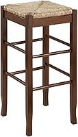 Vista 15 de Boraam Taburete cuadrado de altura de mostrador de asiento, 24 pulgadas, roble