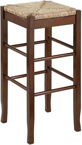 Vista 15 de Boraam Taburete cuadrado de altura de mostrador de asiento, 24 pulgadas, roble