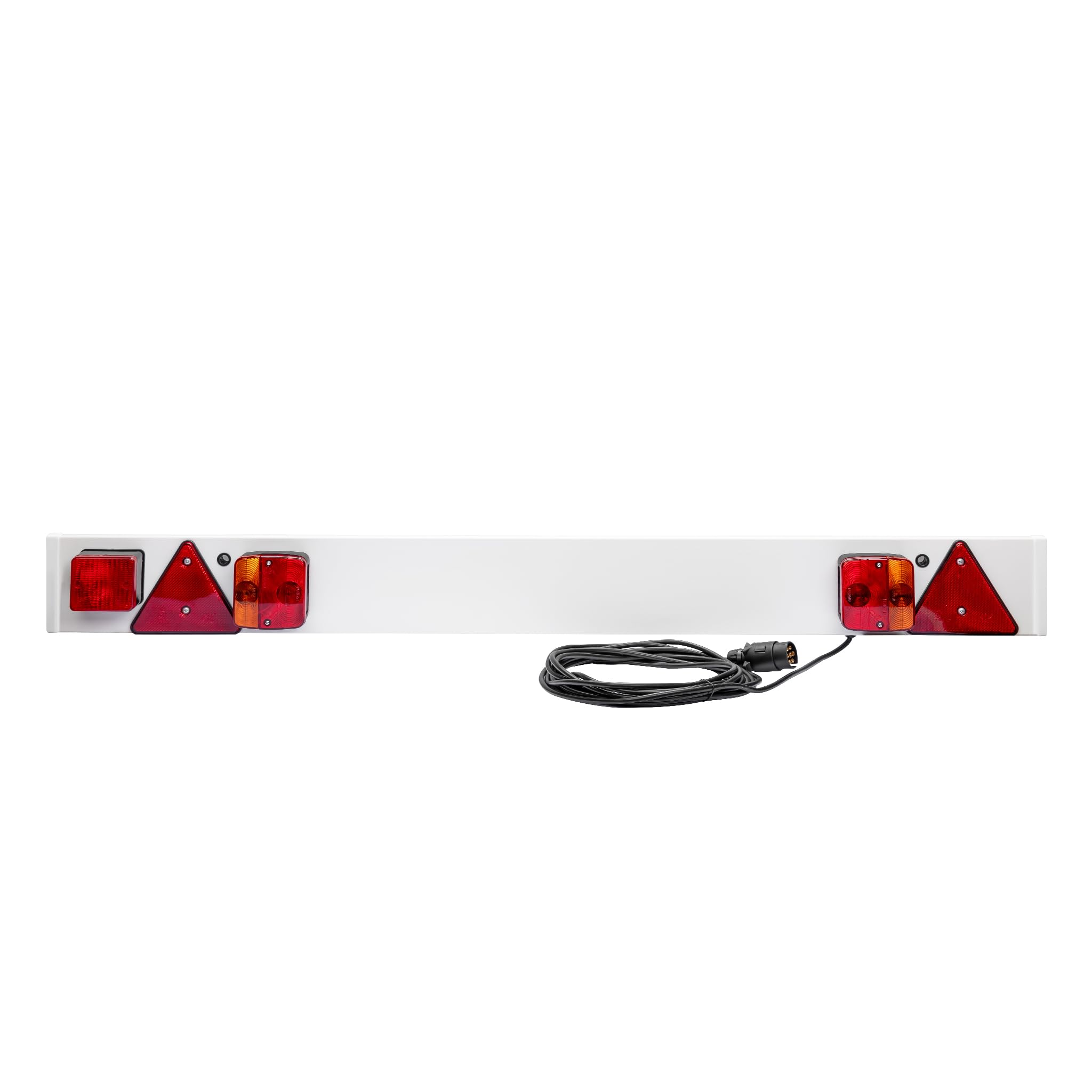 WilTec Rampe d'éclairage pour Remorque 7 Broches – Largeur 137 cm & Câble de 6 m – avec Feux arrière Feu stop, Clignotants, etc. – Plaque de signalisation voiture routière