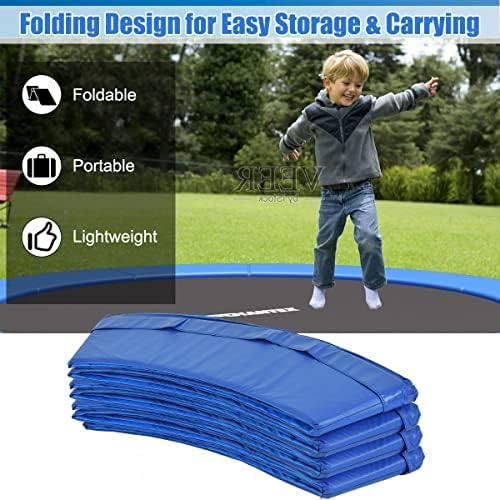 Giantex Trampoline Pad, 8ft 10ft 12ft 14ft Trampoline Replacement Safety Pad, No Holes for Pole, Waterproof Trampoline Accessories Spring Cover (14 Ft, Blue) — view 6