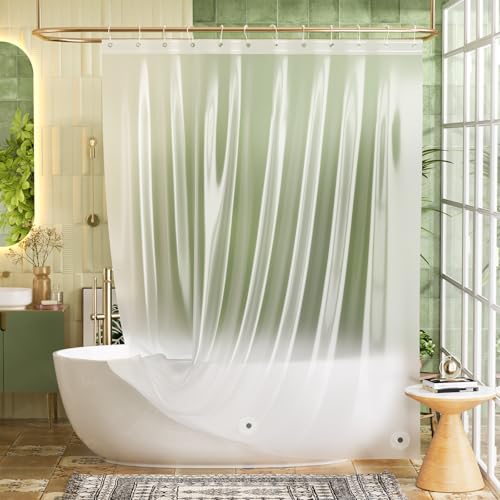 Image of Bathway Shower Curtain Liner, Frosted Shower Curtain Liner 72x78 PEVA Waterproof Shower Curtain Liner Plastic with 3 Magnets and 12 Rustproof Metal Grommets, Lightweight Long Shower Liner for Bathroom