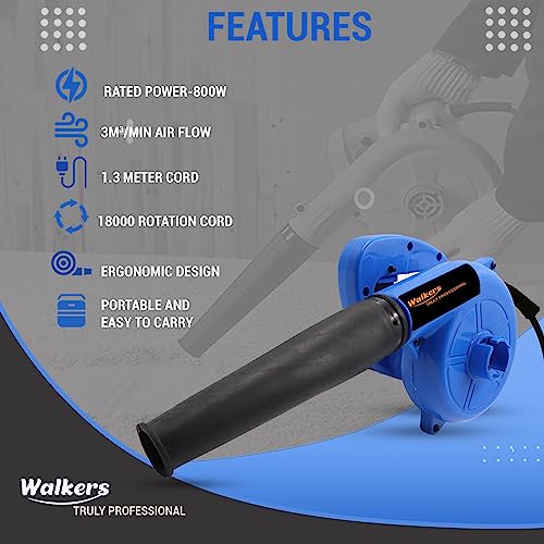 Image of Walkers WKCB222M1 800W-18000RPM Electric Air Blower and Suction Dust Cleaner for AC /Computer /Home with Carbon Brushes Forward Curved Air Blower (Corded Vacuum)
