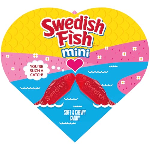 SWEDISH FISH Soft & Chewy Valentines Day Candy, 6.8 oz Heart Shaped Box