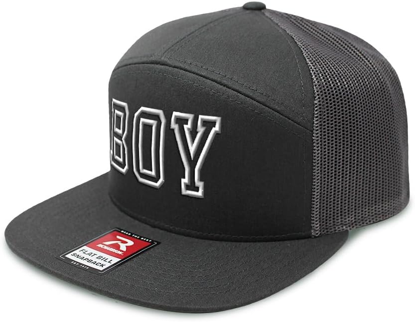 Custom Mesh Cap Hat Snapback Hat Boy Son A Flat Bill Hat Trucker Cap Hat 7 Panels
