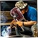 Luxshiny Handheld Welding Mask Industrial Welding Face with Eyeglass Wood Handle Professional Welding Face Cover for Electric and Argon Arc Welding Spark