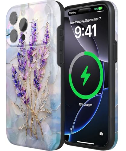 Coque Magsafe iPhone 15 Pro lavande : protection vintage et esthétique