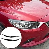 Headlight Eyelids Covers,Carbon Fiber Front Headlamp Eyebrows Eye Lid Decoration Cover Trim,Compatible with Mazda 6 Mazda6 2014-2017