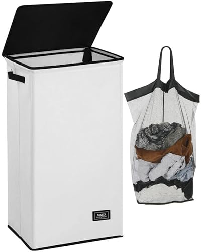 Soledi Laundry Hamper With Lid - 100L Xl - Large Laundry Basket With Removable Bag - Collapsible Laundry Baskets, Convenient Storage - Hampers For Laundry For Bedroom, Bathroom, Closet, Dorm - White #TOP20
