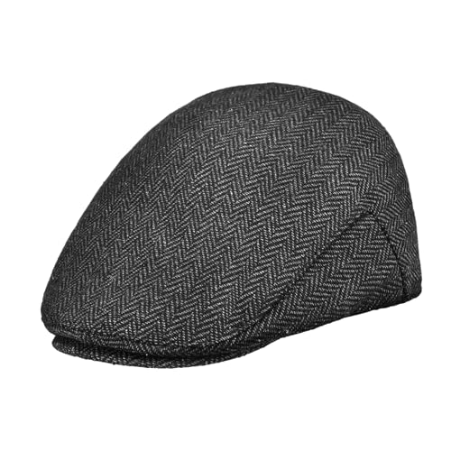 Boy Girl Newsboy Hat for Boys Vintage Flat Cap Black and Gray Comfortable and Breathable Outfit Accessory for and Girls for Seasons