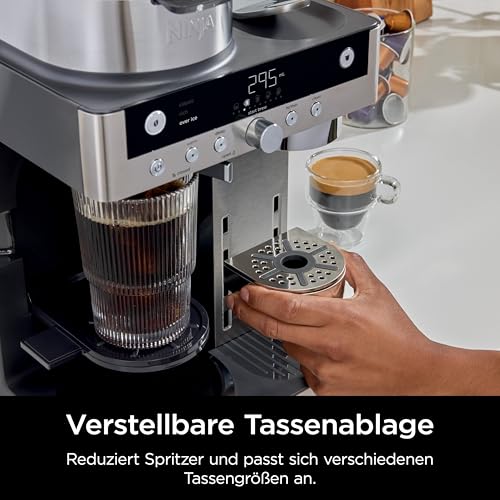 Ninja Prestige 2-in-1 Filterkaffee- und Kapselmaschine mit integriertem Milchaufschäumer, für Latte, Eiskaffee und Flat White, Schwarz CFN802EU