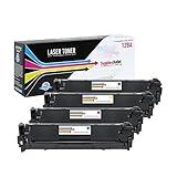HI-VISION HI-YIELDS Compatible Toner Cartridge Replacement for Hewlett-Packard (HP) 128A CE320A CE321A CE322A CE323A (1 Black, 1 Cyan, 1 Yellow, 1 Magenta, 4-Pack)