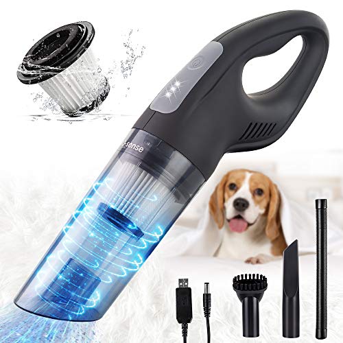 Taiso Aspiradoras de Mano Aspiradora de Automóvil Liviana e Inalámbrica con succión Potente de 4500 Pa, Aspiradora en Seco y Húmedo para el Hogar, el Automóvil y Las Mascotas (Negro)