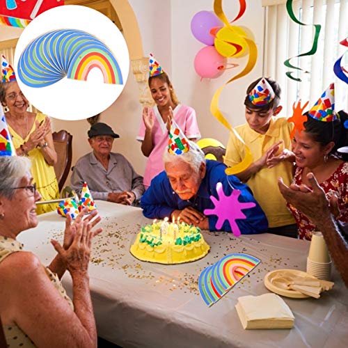 STOBOK 12 Pcs Pratos de Papel Arco-Ãris para Festa de Unicórnio Suprimentos de Louça Descartáveis â€