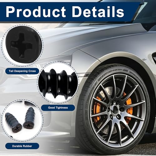Image of 30 Pcs Tire Repair Rubber Nail, Tire Repair Nail Tire Repair Rubber Screws Fast Tool Self-Service Tire Repair Nail Vacuum Tire Repair Rubber Nail, Suitable for Car Motorcycle Jeep Tire Puncture Repair