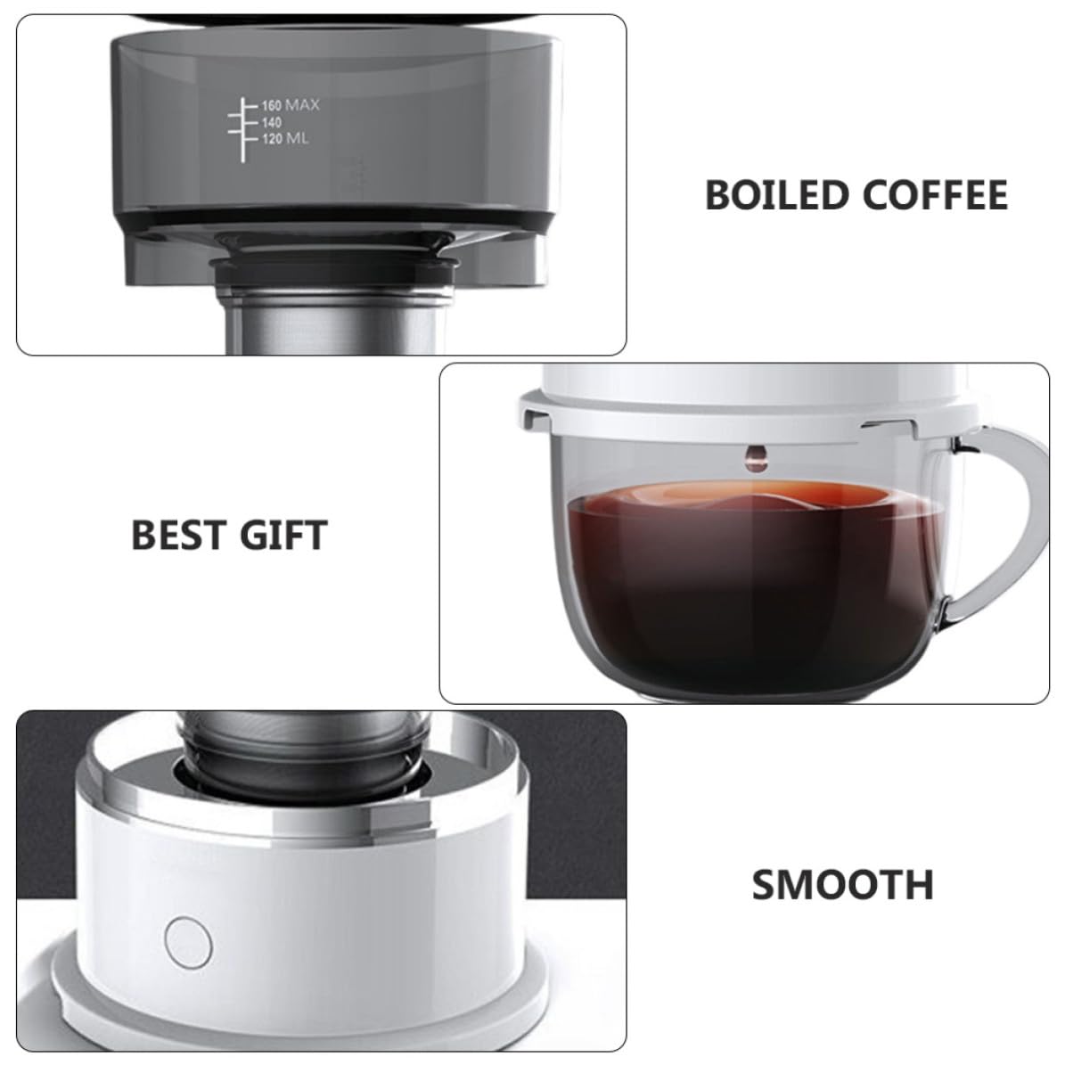 Macchina da Caffè Manuale Portatile 160ml in Abs e Plastica Durevole