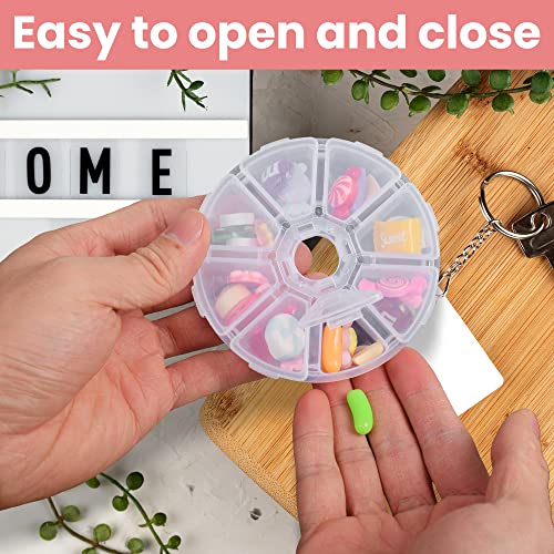 Image of 4 Pcs 8 Grids Plastic Storage Organizers Round Clear Bead Organizer Nail Art DIY Crafts Storage Container