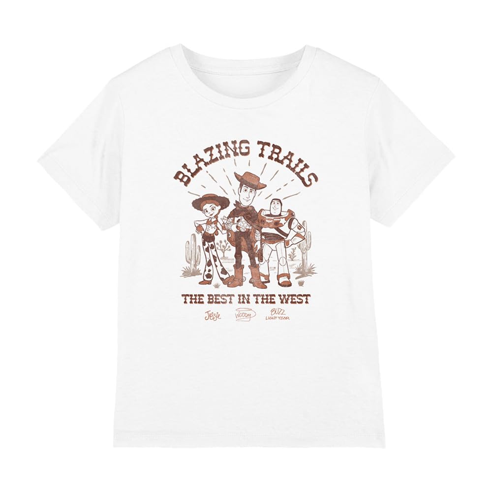 Disney Toy Story 5 Western Blazing Trails Kids T Shirt, White, 7-8Y