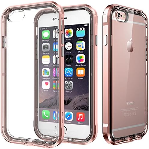 iPhone 6S Case, iPhone 6 Case, LNGLAT Apple Protective Transparent Case Anti-Scratch Ultra Felxible Premium TPU+PC Cover Stylish Ultra Clear Back Bumper Case for iPhone 6S/6(2015) (Rose Gold) Electronics