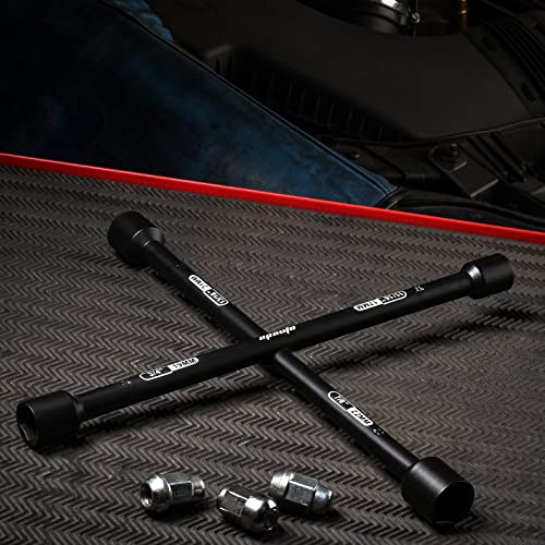 Image of EPAuto 14 inch Heavy Duty Universal Lug Wrench, 4-Way Cross Wrench, Black